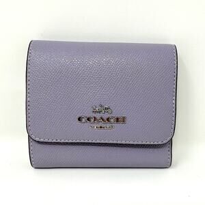 Coach Small Trifold Wallet	in Mist Purple Leather CF427